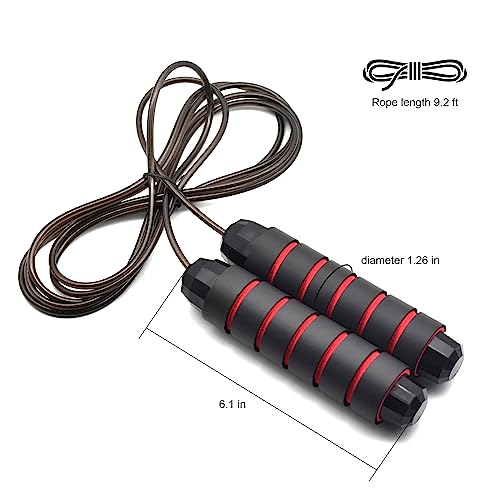 BOOMIBOO Jump Rope, Adjustable Jump Ropes,Skipping Rope Tangle-Free Rapid Speed with Ball Bearings for Women Men Kids,Exercise & Slim Body Jumprope at Home School Gym - color: Green+Red