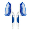 2-Pack Scrub Brush for Cleaning with Long Handle,Medium Firm Brush Bathroom Cleaning Supplies and Bathtub Cleaner and Shower Cleaning Brush,Multi-Scene Use for Kitchen or Carpet Brush,White&Blue - color: Blue+white