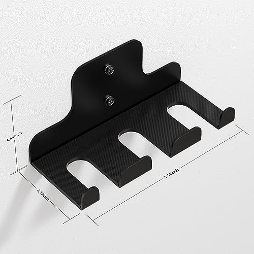 JNIHEEP Olympic Barbell Hanger,Garage Gym Bar Wall Rack,Vertical Barbell Mount Rack,Black Powder Coated,Space Saving Commercial or Home Gym Accessory,Holds Under 33mm Bar Size - color: Black 3Hooks