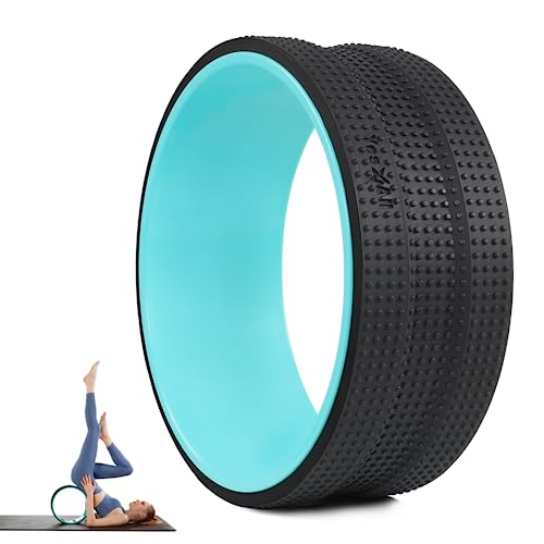 Yes4All Yoga Wheel Roller, 500 lb Capacity Back Cracker Roller for Comfort HIPS & Neck, Available in 6”/10”/12” Sizes - color: Black - Mint, style: 12" - Gentle