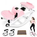 Rock Stepper Side to Side Portable Lateral Rocking Stepper with Digital Display and Non-Slip Mat Mini Steppers for Exercise at Home - color: Pink