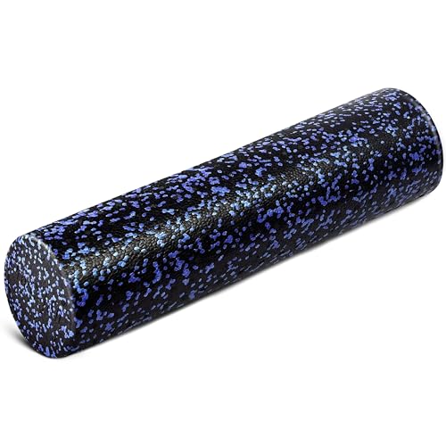 Yes4All High-Density EPP Round Back Roller Foam, Exercise Foam Roller for Yoga, & Pilates, Multiple Sizes and Colours, Blue Speckled - 24 inches - color: Blue Speckled, size: 24-inch (Pack of 1)