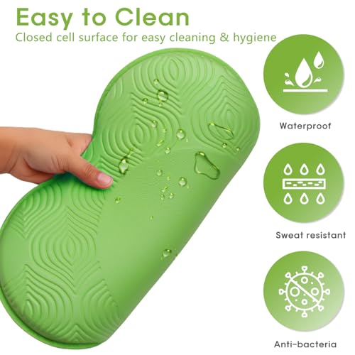 2 Pack Yoga Knee Pads Mat Set - Extra Thick Foam Kneeling Pad Cushion for Knees, Elbows, Wrists, Head - Yoga Essentials for Women Men, Non-Slip Pilates, Meditation, Floor Workouts - color: green