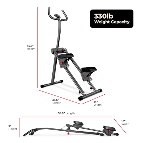 Sunny Health & Fitness Stair Stepper & Climber Exercise Equipment for Home Workout, Compact Cardio Training Machine - color: Dark Gray