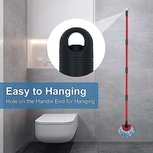 2 Pack Spin Mop Replacement Head,1 Base,4-Section Sturdy Iron Mop Handles Compatible with O Ceda EasyWring RinseClean 2 Tank System Mop,Oceda Mop Refills and Mop Stick 30" to 58" Set to Floor Clean - color: 1 Sets Mop Handle + 2 Blue Heads + 1 Base