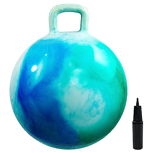 Hopper Ball, Clouds Hopping Toys for Kids, 20 Inch Bouncy Ball with Handle, Inflatable Bouncing Hoppity Hop Toys for Boys and Girls Gifts - color: Blue-green Gradient, size: Age:7-12(20''/50cm)