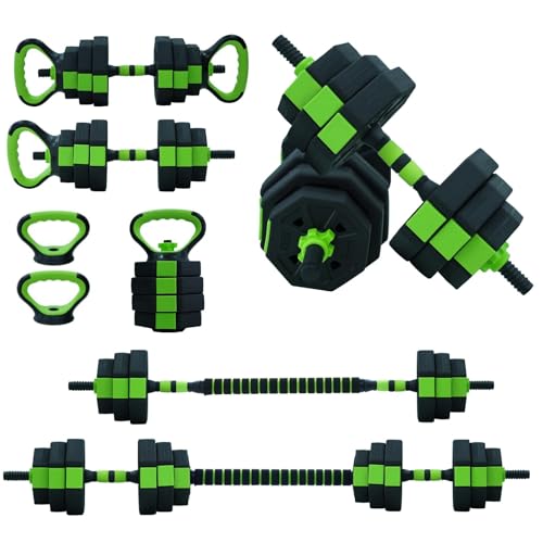 44/66/88Lb Dumbbell Sets Adjustable Weights, Free Weights Dumbbells Set for Home Gym - color: Green-Octagon, size: 44 LBS