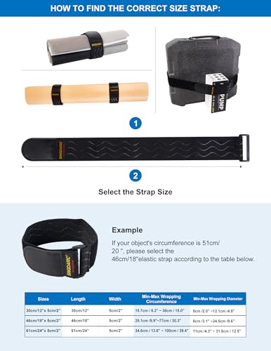 Elastic Cinch Strap, 6 Pack, 18"x2" | Anti-Slip Strips, Super-Stretch Storage Straps, Extension Cord Management, Cable Storage,Hoses,Fixed Bike - size: 2"x18"- 6Pack