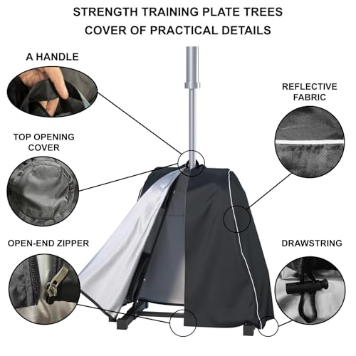 Strength Training Plate Tree Cover, Barbell Weight Rack Cover, For Home Gym CAP Triangle Barbell Weight Rack, Strength Training Tree Weight Plate Rack (Cover Only) - size: 47x20x35