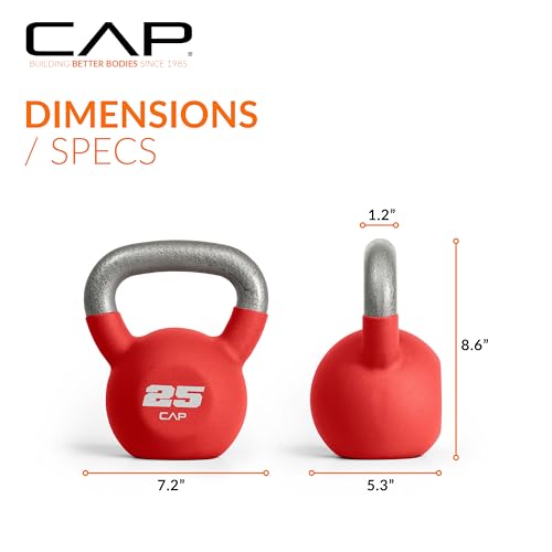 CAP Neoprene Coated Kettlebells - Multiple Sizes - size: 25.0 Pounds