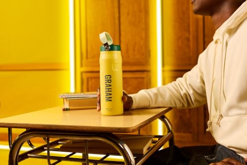STANLEY IceFlow Flip Straw 2.0 Water Bottle 24 oz | Built-In Straw with Larger Opening | Lightweight and Leak Resistant | Insulated Stainless Steel | BPA-Free | Daffodil Emerald - color: Daffodil Emerald, size: 24 Ounces