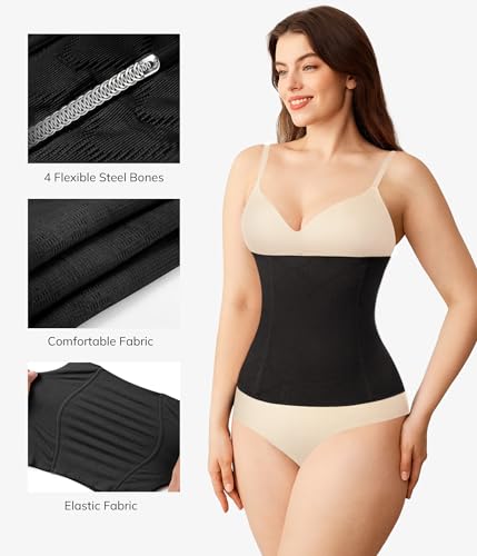 LODAY 2 in 1 Postpartum Recovery Belt,Body Wraps Works for Tighten Loose Skin - color: Black, size: X-Small