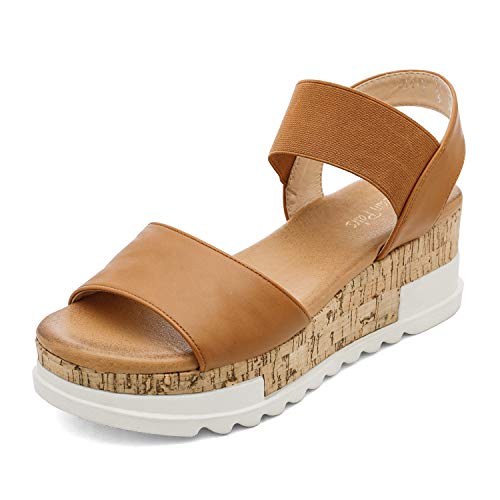 DREAM PAIRS womens Reed - color: Camel, size: 7