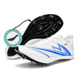Track and Field Shoes Men Women Kids Spikes Sneakers Full-Length Carbon Plate Track Race Jumping Sneakers Girls Professional Running Track Spikes Shoes Boys - color: White, size: 7