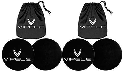 Core Sliders. Dual Sided Use on Carpet or Hardwood Floors. Abdominal Exercise Equipment - color: 2-Pack Black