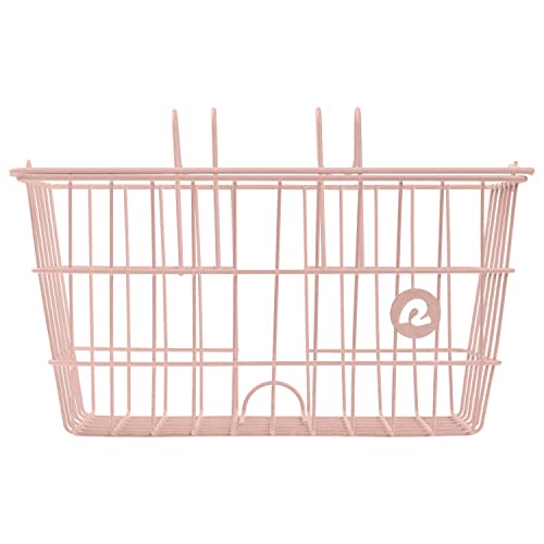 Retrospec Apollo-Lite Lift-Off Bike Basket - Detachable Steel Handlebar Basket with Carrying Handle for Commuting, Shopping & Beach Trips - 14.5in x 9.5in Weather-Resistant Biking Gear - color: Blush