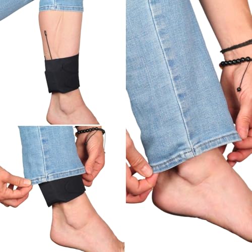 URSA Ankle Straps: Low-Profile, Soft, Stretchy & Breathable Transmitter Straps for Location Sound, Theatre, Wedding Shoots & More (Black, Ankle) - color: Black, size: Ankle