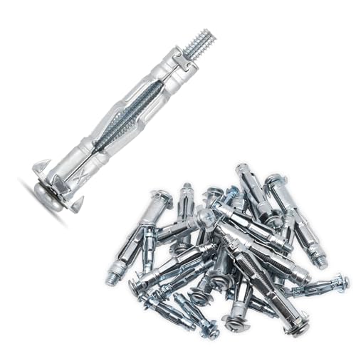 30 pcs Molly Bolts, Metal Drywall Anchors, Heavy Duty Zinc Plated Steel Molly Bolt (M4-32) - color: M4-32