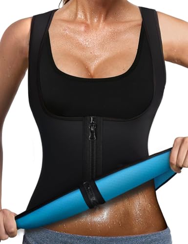 Women's Neoprene Sweat Sauna Vest – Slimming, Waist-Cinching, Lightweight Workout Tank Top Tummy Control Suit