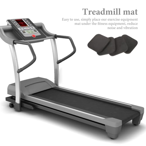 4Pcs Treadmill Pads Exercise Equipment Mats Floor Protectors for Home Gym Reduce Noise Vibration and Protect Floors 3.93X3.93X0.39In