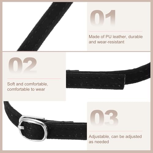 uxcell Replacement Ankle Strap for Heels Detachable Shoe Straps PU Leather Shoe Band - color: Suede Black