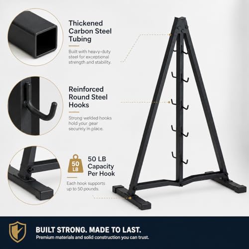 Cable Attachment Storage Rack, LAT Pulldown Bar Holder, Home Gym Organizer for Cable Handles and Attachments - color: 35in-freestanding