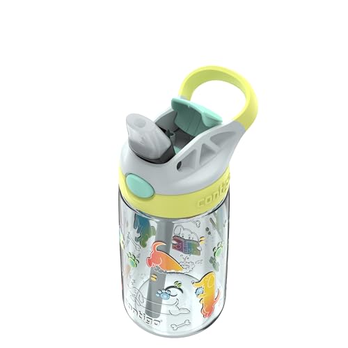 Contigo Kids Water Bottle with Redesigned AUTOSPOUT Straw, 14 oz - color: Macaroon (Dogs GFX), size: 14 oz (Pack of 1)