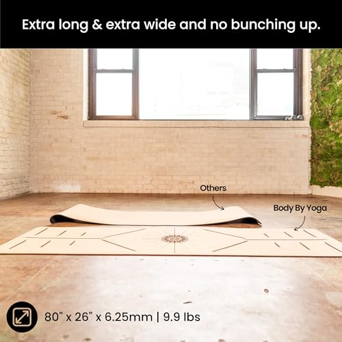 Luxury Cork Yoga Mat - Non Slip, Extra Thick Grip. Thicker, Longer, and Wider for More Comfort and Support. Tough Enough For Hot Yoga. Natural, Non Toxic, and Eco Friendly. Optional Alignment Lines. - color: Dreamer, size: Extra Thick 80" x 26" x 0.26"