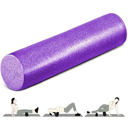 Yes4All High-Density EPP Round Back Roller Foam, Exercise Foam Roller for Yoga, & Pilates, Multiple Sizes and Colours, Purple - 24 inches - color: Purple, size: 24-inch (Pack of 1)