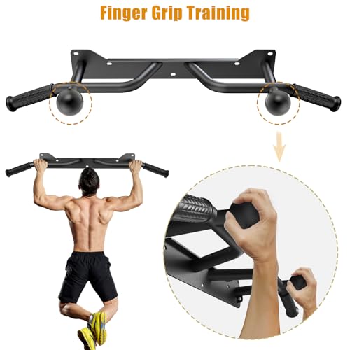 Kipika Heavy Duty Wall Mounted Doorway Pull Up Bar, Multifunctional Chin Up Bar, Portable Fitness Door Bar, Body Workout Home Gym System - color: B: 39" Wall Mount Pull Up Bar & Ball