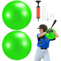 2 Pcs Connection Ball with Pump 9 Inch Pilates Baseball Softball Batting Trainer Improve Arm Action Hitting & Pitching Efficiency Connection Ball for Baseball - color: green