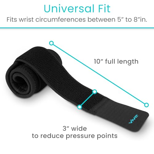 Vive Wrist Wrap Support Braces (2 Pack) | Tennis, Weightlifting, Golf, Sports Band - Adjustable Compression Strap for Tendonitis, Carpal Tunnel & Arthritis - Men/Women