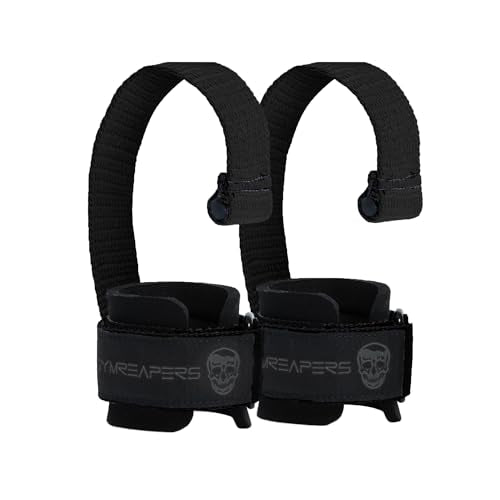 Gymreapers Weight Lifting Straps With Dowel - Wrist Straps for Weightlifting - Workout Deadlift Wrist Weights - Reinforced Stitching & Padded Fit Gym Accessories for Strength & Gym Hand Grip - color: Black/Black