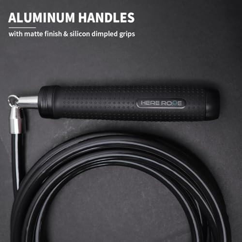 Weighted Jump Rope 1LB for Men & Women - Heavy Duty 11mm Steel Cable, Metal Handles with Smooth Spin, Comfortable Grips & Adjustable Length | Perfect for Muay Thai, MMA & High-Intensity Fitness Workouts