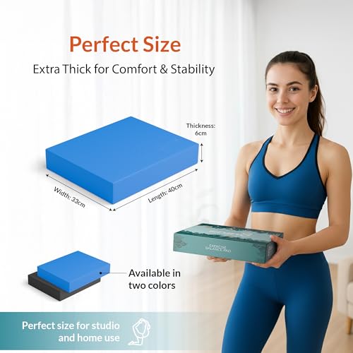 Gurus Balance Pad – High-Density Foam Balance Pad Physical Therapy for Stability & Strength, Exercise Foam Pad for Balancing, Non-Slip Lightweight Trainer for Home Gym & Rehab (Blue) - color: Blue, size: Large (19.6" x 15.8")