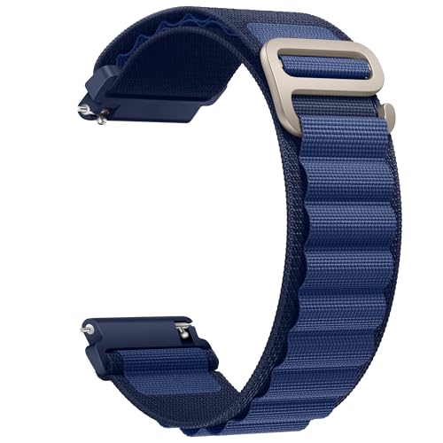 Nylon Band Compatible with Samsung Galaxy Watch 7/FE/6/5 Pro 4 3/Watch 4 6 Classic/Active/Gear S2 S3 Frontier Band, 20mm 22mm Sport Loop Strap for Galaxy Watch 47mm 43mm 45mm 40mm 44mm 42mm 46mm 41mm - color: Sport- Dark Blue, size: 20mm