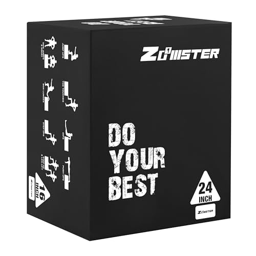Zoomster 3-in-1 Foam Plyometric Box, Heavy-Duty Soft Plyo Jump Box with 450lbs Capacity, Reinforced Thick PVC & High-Density EPE Foam for Box Jumps, Home Gym, HIIT & Strength Training - size: 16 X 20 X 24inch