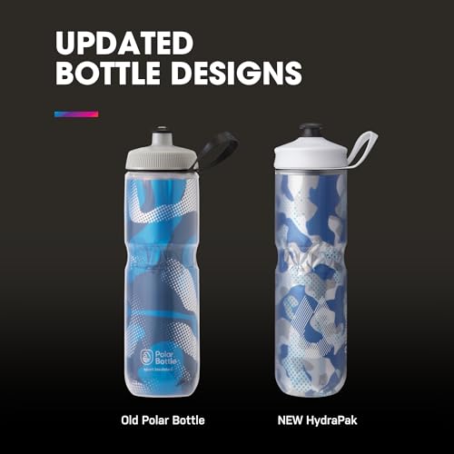 HydraPak | Polar Bottle - Polar Sport Insulated Water Bottle 2-Pack - BPA-Free, Sport & Bike Squeeze Bottle with Handle (Contender Blue, 600ml / 20oz) - color: Contender Blue, style: 20oz/600ml (2-Pack)