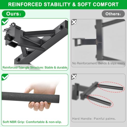 Dip Attachment for Power Cage with 5/8" or 1" Hole, Y-Shaped Dip Bar | Squat Rack Accessories with Non-Slip Foam Grips, Full Welded Steel, Power Rack Attachment for Home Gym Strength Training - color: E: Dip Bar Attachment(2x2 Rack, 5/8 & 1" hole)