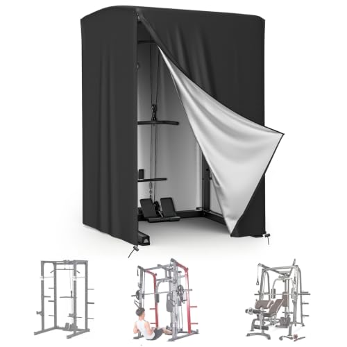 AKEfit Strength Training Cover, Waterproof & Dustproof Gym Rack Cover with Zipper,Fit for Indoor and Outdoor - color: Black, size: 69''Lx47''Wx84''H