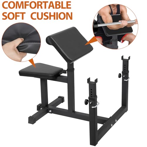 HSM Preacher Curl Weight Bench Max load 450lbs Strength Training Seated Arm Isolated Barbell Dumbbell Biceps Station Home Gym