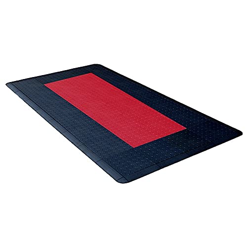 Speedway Garage Floor Mat Kit for Motorcycle, Small, Black/Red - color: Black/Red, size: Garage Kit - Motorcycle