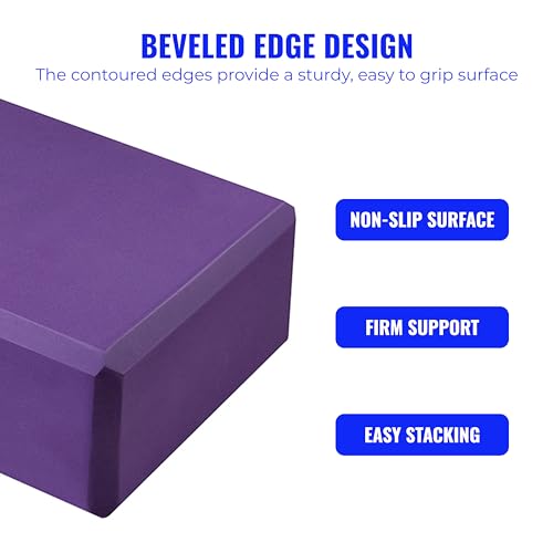 3 in Foam Bulk Yoga Blocks, 10 Pack - color: Purple