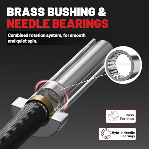 PAPABABE Olympic Barbell, 4ft/5ft/6ft/6.5ft Straight Barbell Womens Olympic Barbell for Strength Training and Technique Adjusting, 2 inch Olympic Bar with Moderate Knurling For Bench Press, Squats Curls Deadlifts Weightlifting - color: 5ft Straight Bar Bl