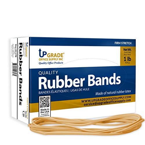 Upgrade Office Supply Rubber Bands, Size 117B, 7 x 1/8 in, 200 Count 1 lb Box, USA