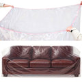 Plastic Couch Cover Furniture Cover with Elastic Band, Clear Sofa Cover Protector for Moving and Storage, Waterproof & Dustproof Moving Bags for Couch Slipcover 92W x 42D x 42H Inches (Sofa) - size: Sofa