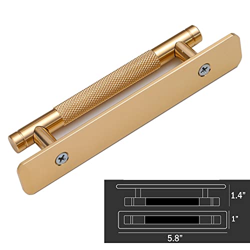 12 Pack 5 Inch 128 mm Self-adhesive Gold Barrel Knurled Cabinet Handles with Base Plate Aluminum Cabinet Pulls for Drawer Sliding Door Charcuterie Board Gold Drawer Handles Drill&Punch Free - color: BarrelGold 3M, size: 5 Inch