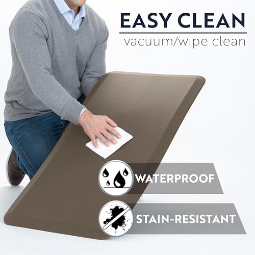 KANGAROO Anti Fatigue Mats for Kitchen Floor, 39x20, 3/4 Inch Thick Cushioned Ergonomic Mat, Reduce Foot Pressure, Waterproof Comfort Rug for Under Sink, Office Standing Desk, Store Floors, Cappuccino - color: Cappuccino, size: 39" x 20" x 0.8"