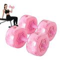 Travel Weights Water Filled Dumbbell Set of 2,6LB Hand Weights for Women at Home Gym Exercise Training - color: Floral Pink