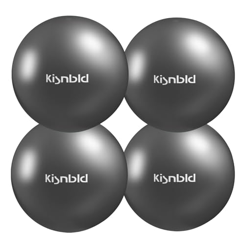 kisnbld Small Exercise Ball, 9 Inch Mini Pilates Ball, Anti Burst and Slip Resistant Mini Yoga Ball for Stability, Fitness, Physical Therapy, Stretching & Core Strength Workout at Home Gym & Office - color: 4Black